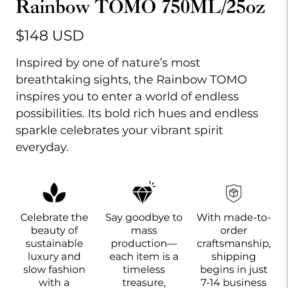 Rainbow Tomo Crystal Water Bottle - Picture 7 of 7
